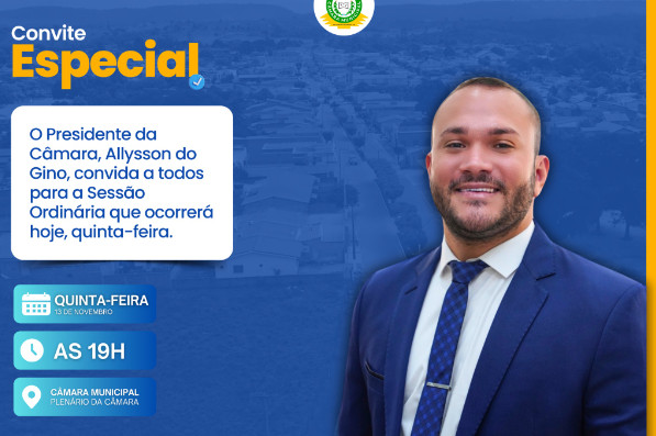 Convite da 14º Sessão Ordinária da Câmara Municipal