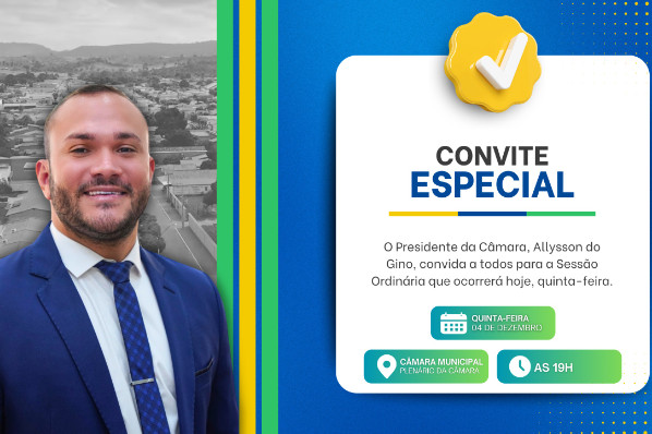 Convite da 16ª Sessão Ordinária da Câmara Municipal
