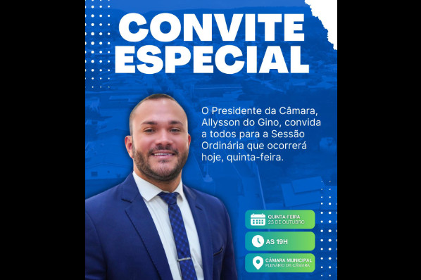 Convite da 11º Sessão Ordinária da Câmara Municipal