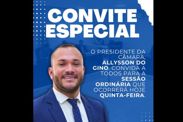 Convite da 13º Sessão Ordinária da Câmara Municipal