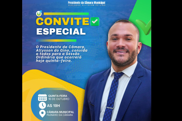 Convite da 10º Sessão Ordinária da Câmara Municipal